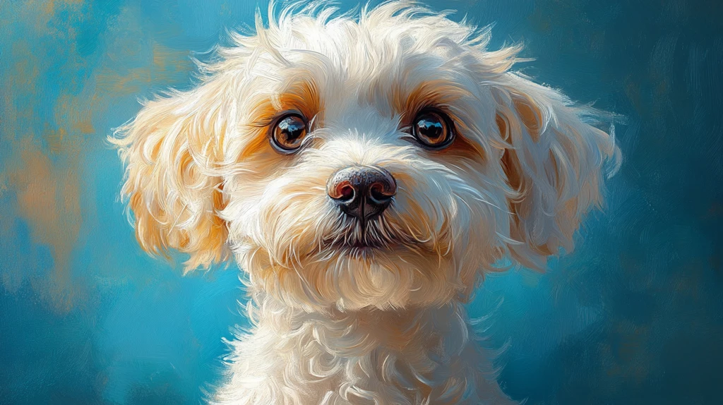 白色贵宾犬插画