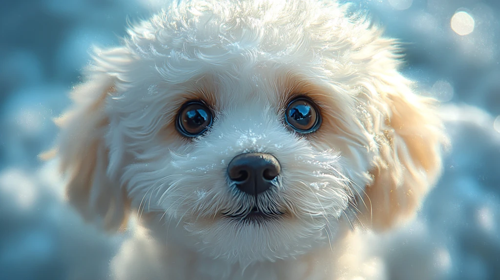 白色贵宾犬插画