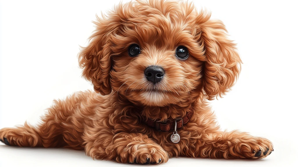 可爱动物插画中的贵宾犬