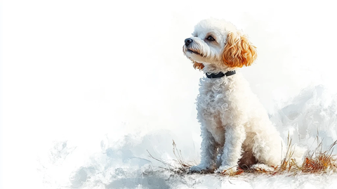 可爱动物插画中的贵宾犬