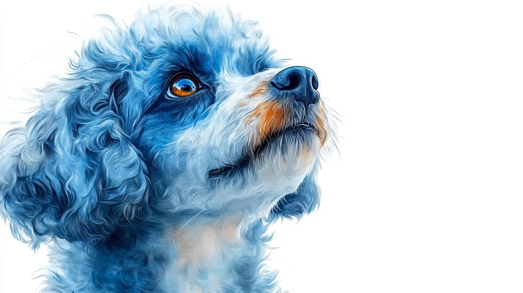 可爱动物插画中的贵宾犬