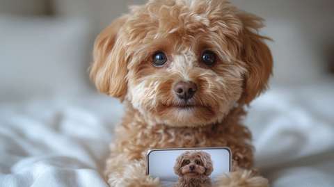 白底贵宾犬证件照