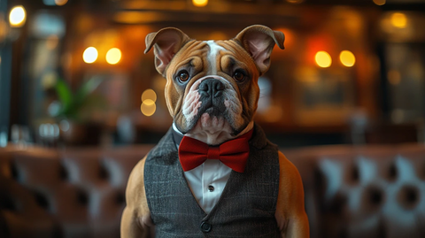 斗牛犬穿婚礼西装