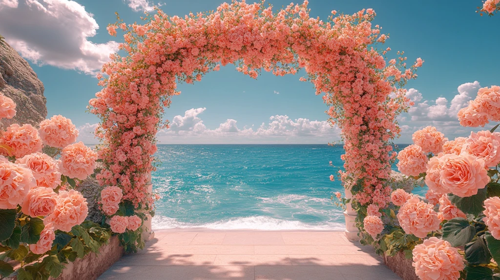 花拱门与海洋