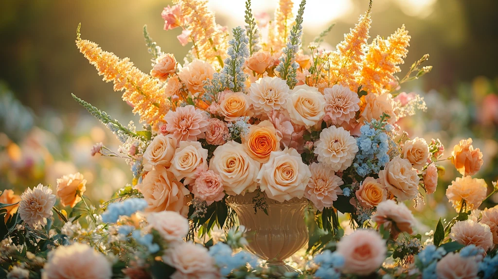 粉色婚礼花艺布置