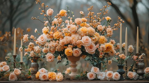 粉色婚礼花艺布置