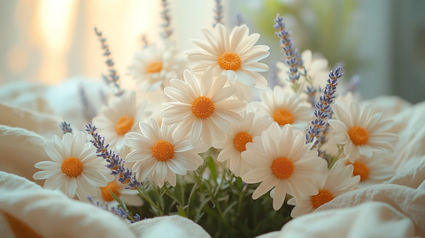 白菊与薰衣草花束