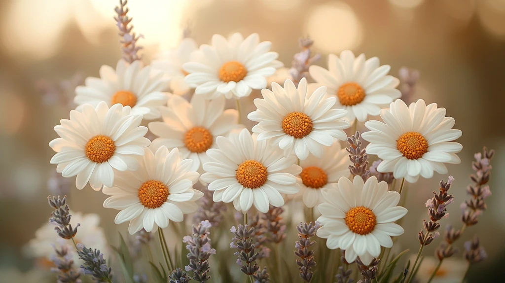 白菊与薰衣草花束