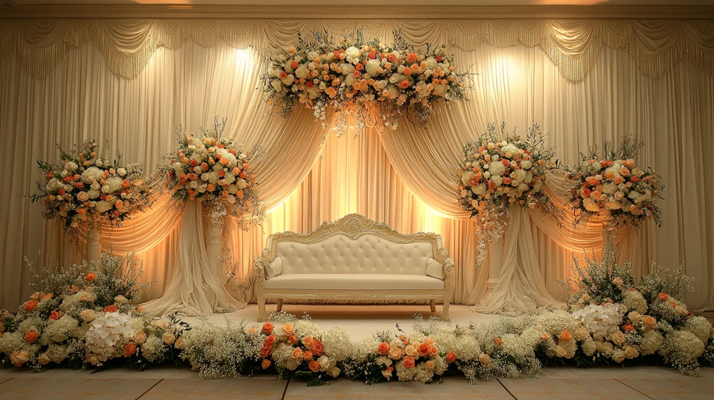 婚礼宴会舞台花艺