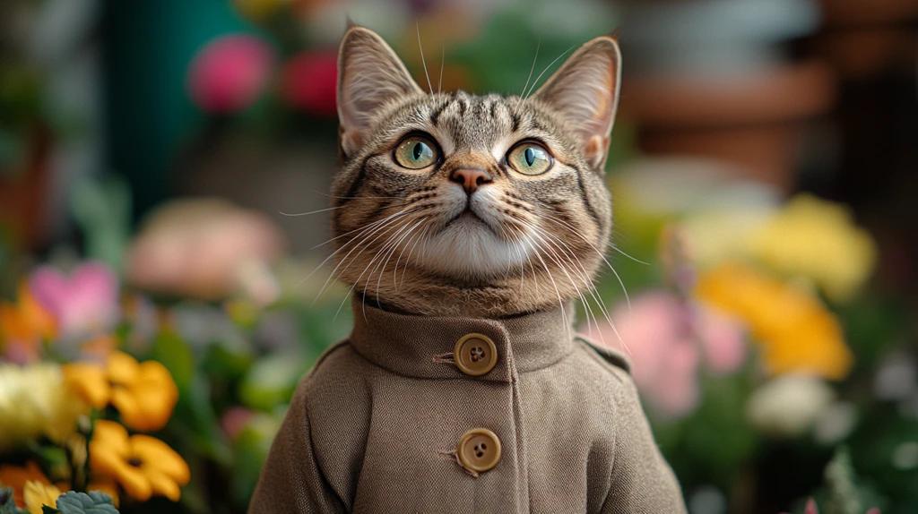 花店中的制服猫