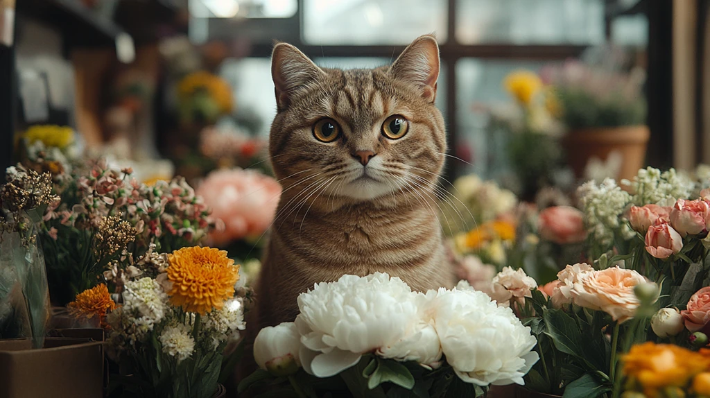 英国短毛猫制作花束