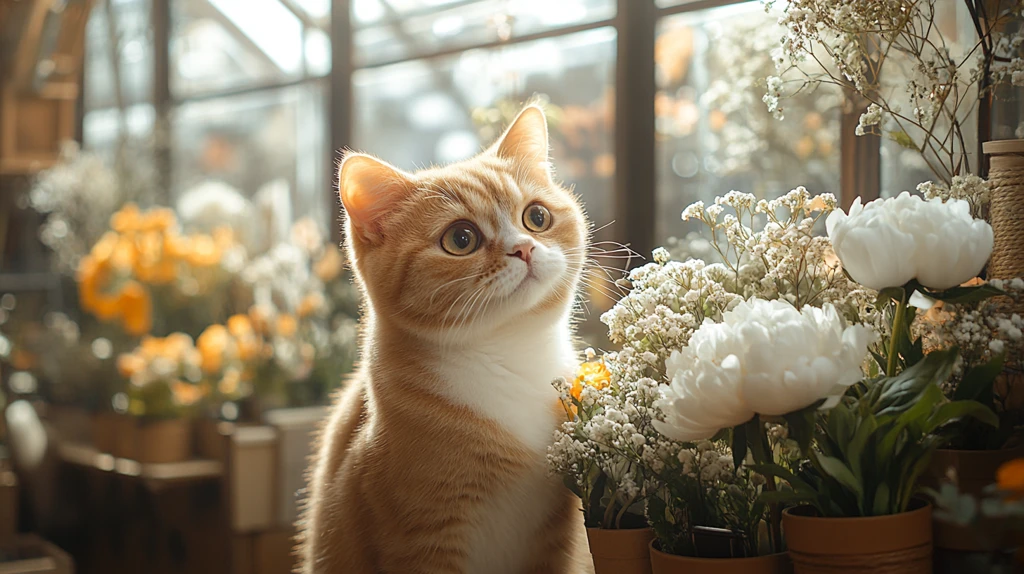 英国短毛猫制作花束