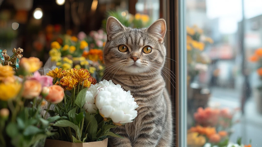 英国短毛猫制作花束