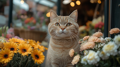 英国短毛猫制作花束