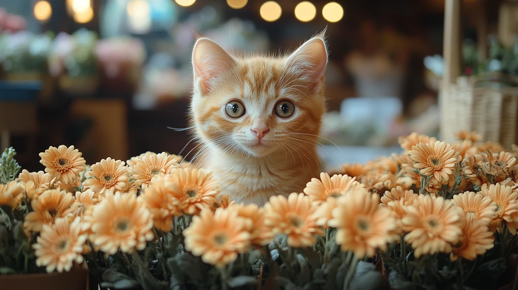 花店猫咪介绍新娘捧花