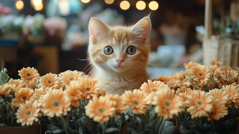 花店猫咪介绍新娘捧花