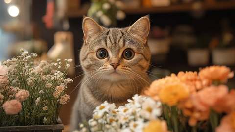花店猫咪介绍新娘捧花