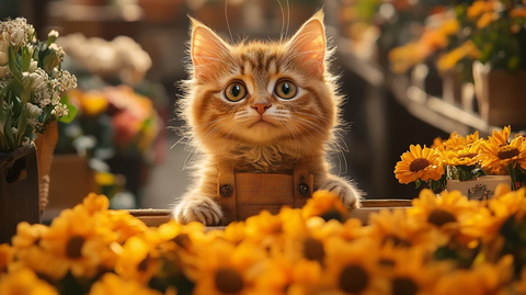 花店猫咪介绍新娘捧花