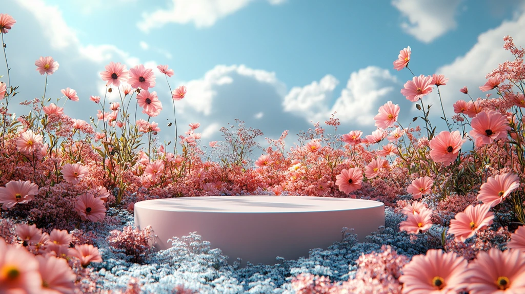 花坛中的圆形平台