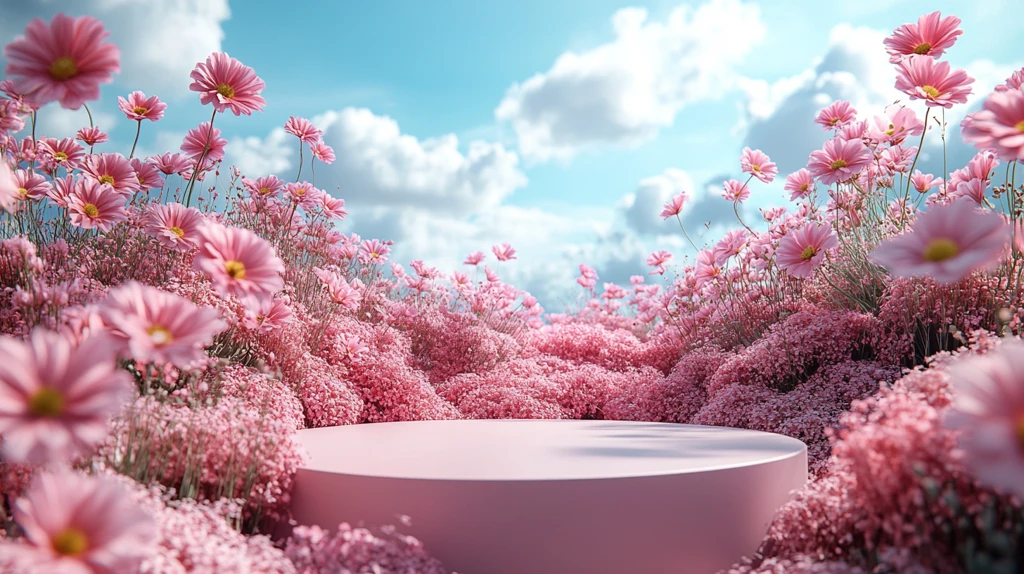 花坛中的圆形平台