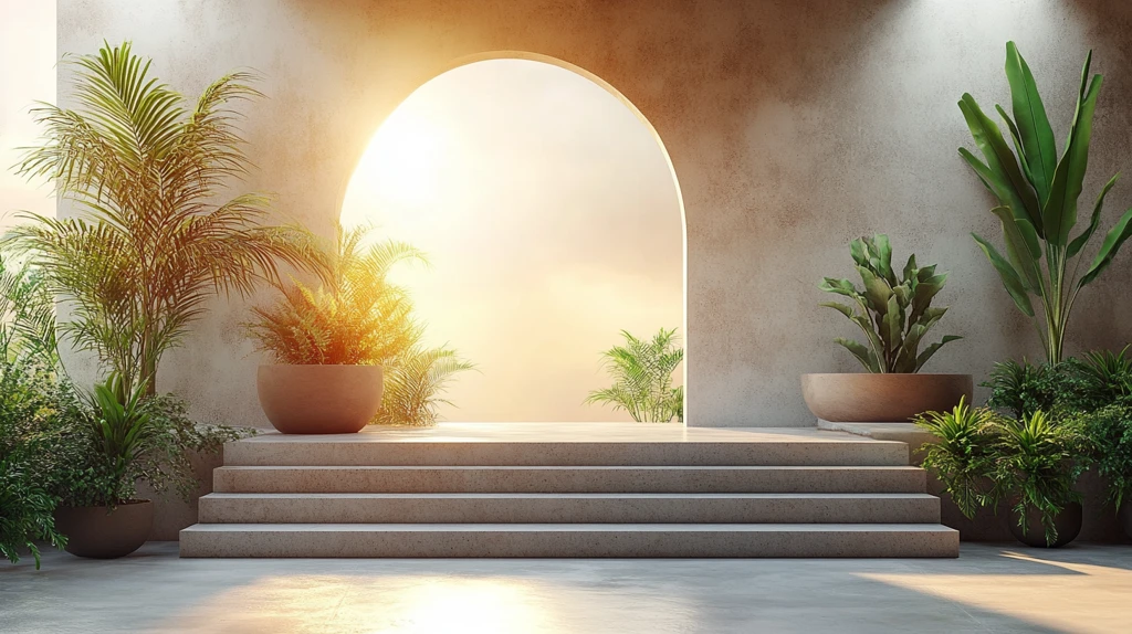 彩色背景前的讲台