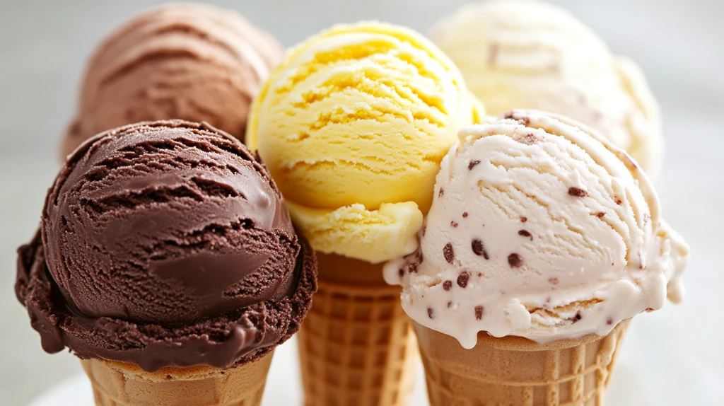 不同口味冰淇淋