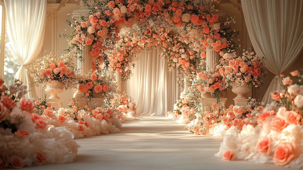 婚礼舞台花艺装饰