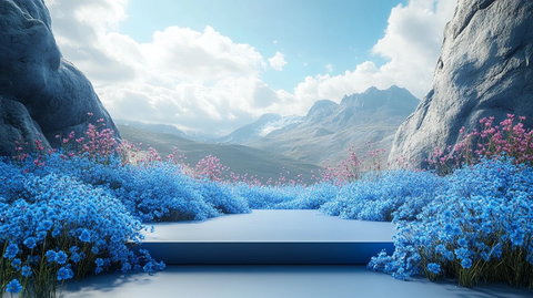 自然美景春蓝花背景