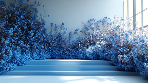 自然美景春蓝花背景