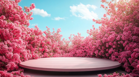 粉红讲台与玫瑰花园