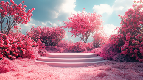 粉红讲台与玫瑰花园