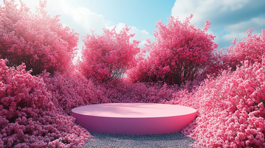 粉红讲台与玫瑰花园