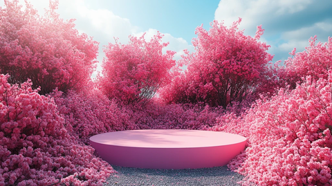 粉红讲台与玫瑰花园