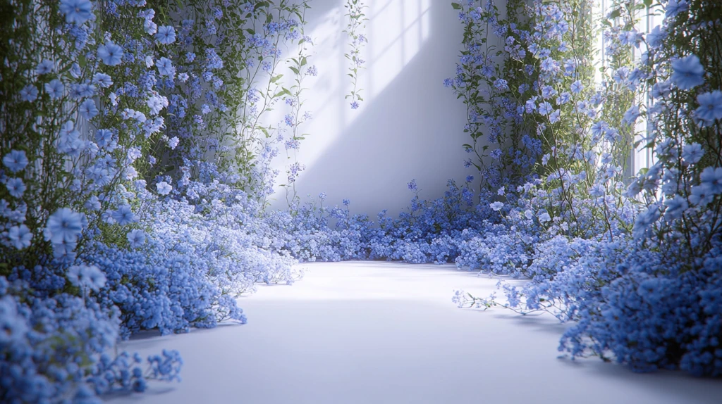 白底蓝花梦幻场景