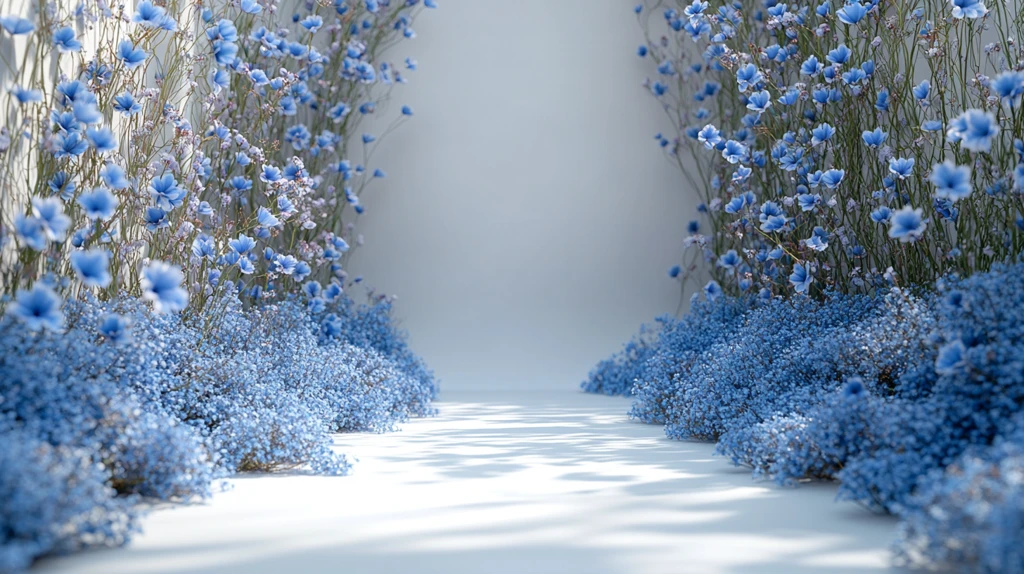 白底蓝花梦幻场景