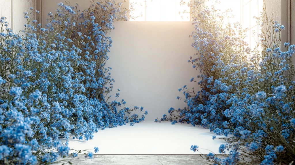 白底蓝花梦幻场景