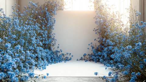 白底蓝花梦幻场景