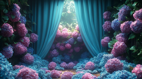 婚礼背景紫色花拱门