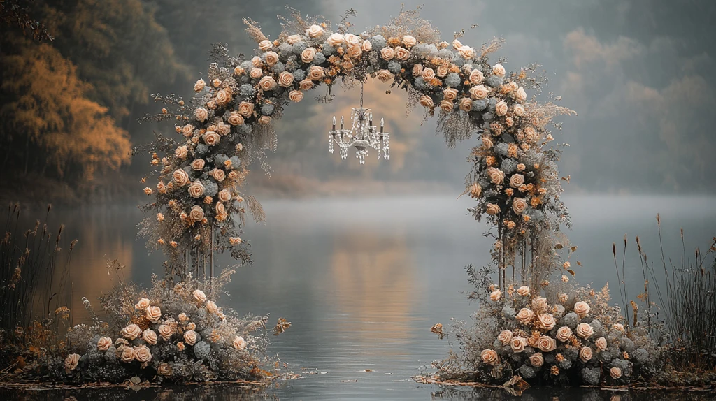 灰色花朵银吊灯