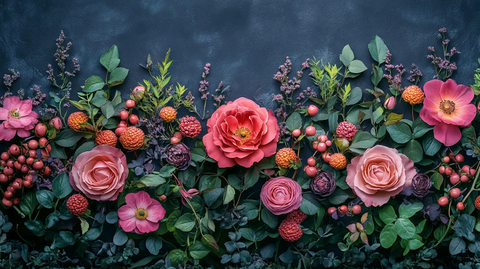 深色背景自然花卉