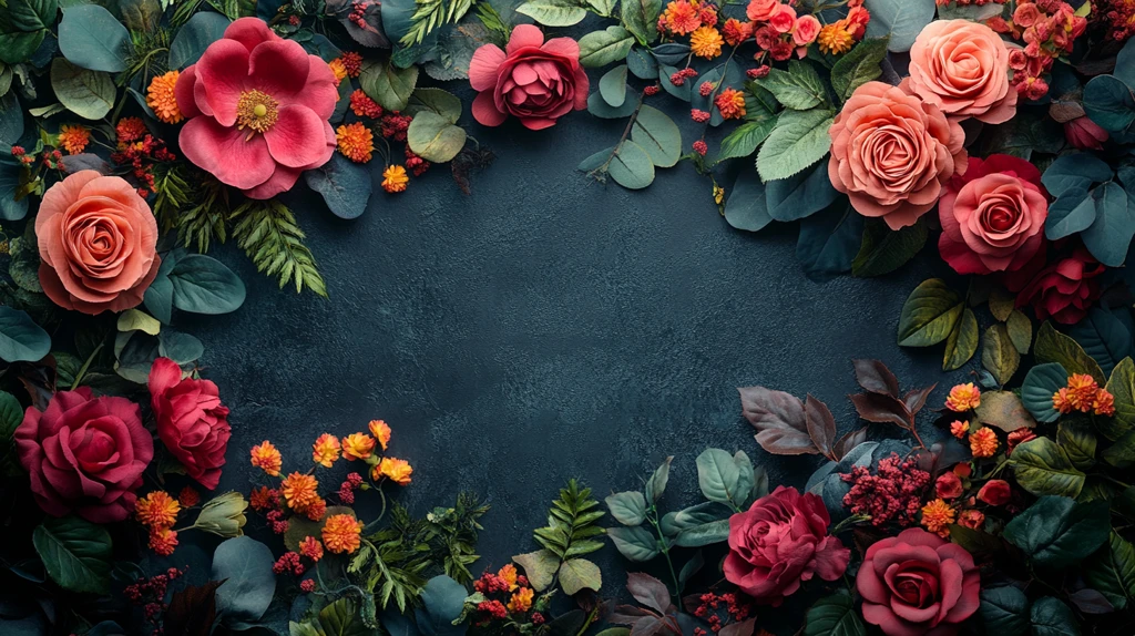 深色背景自然花卉