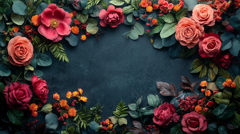 深色背景自然花卉