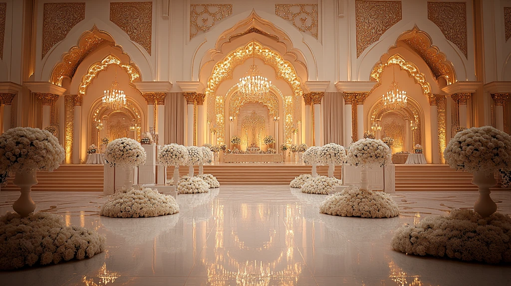 白色装饰的优雅活动舞台