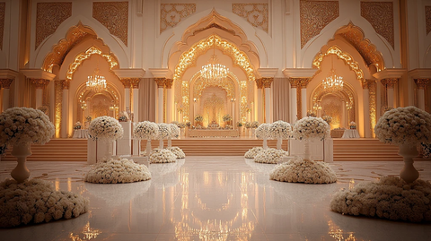 白色装饰的优雅活动舞台