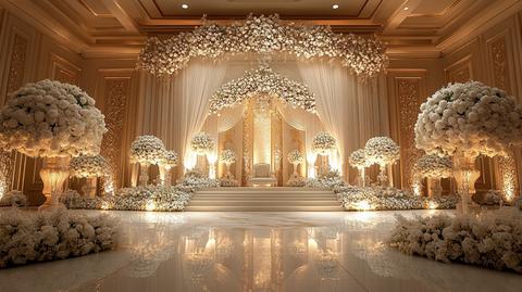 白色装饰的优雅活动舞台