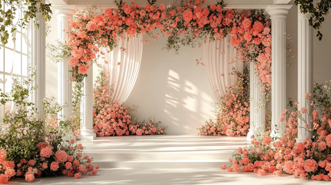 白色木框舞台装饰