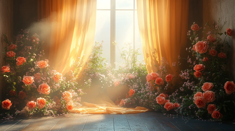 浪漫复古花卉窗帘