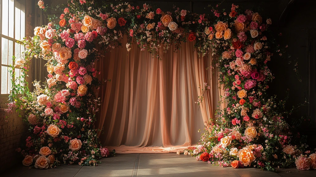 浪漫复古花卉窗帘