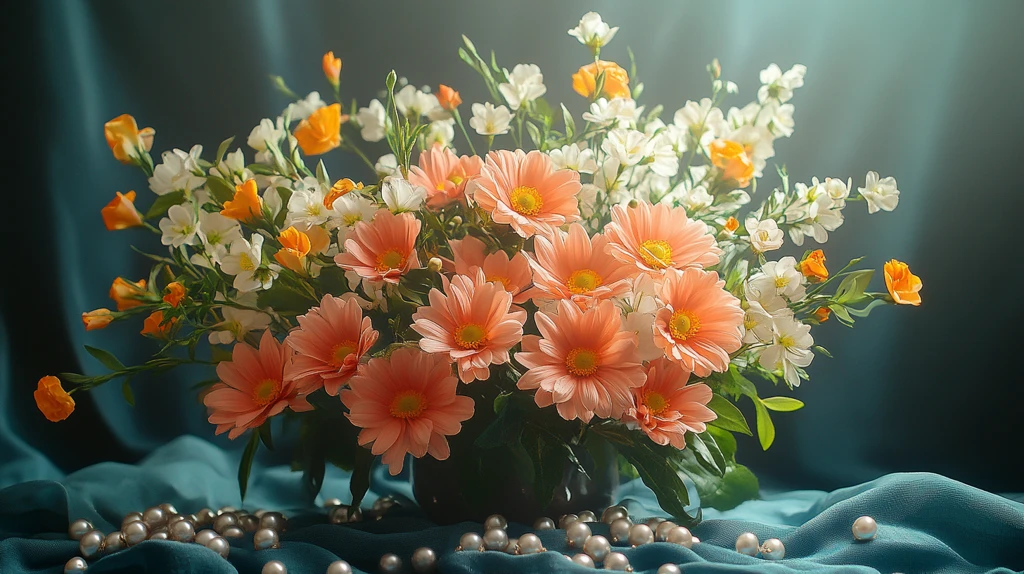 舞台中央的彩色花朵