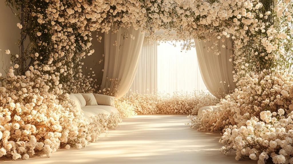 白色花饰优雅空间